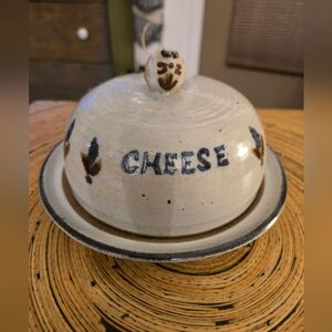 Cheese pottery dish wish mouse- signed